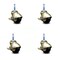 Service Caster 2 Inch Antique Brass Hooded Grip Neck Ball Casters with Brakes SCC, 4PK SCC-GN01S20-POS-WA-SLB-516-4 - alternate 1